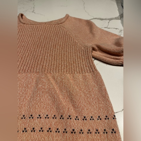 Tea knit cotton dress size 12 color dusty rose and black - Picture 5 of 7